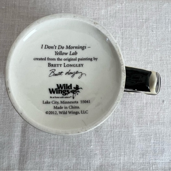 Brett Longly I Don’t Do Mornings Yellow Lab Mug 3D with Collar Handle - Picture 4 of 7